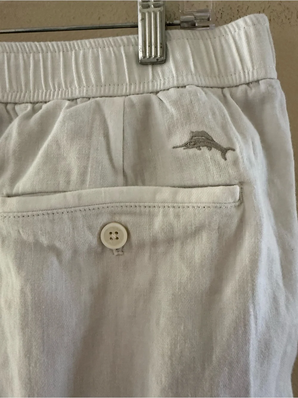 Tommy Bahama Men’s White Drawstring Linen-Blend Casual Pants Resort Beach 36x32